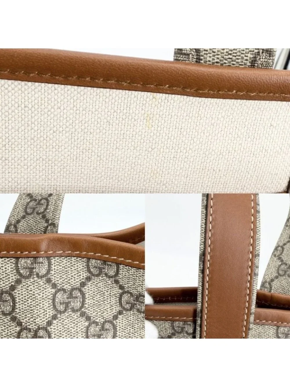 ★SOLD★ Gucci Tote Handbag Sherry Line Shoulder A4 Compatible GG Supreme Canvas - Picture 6 of 9